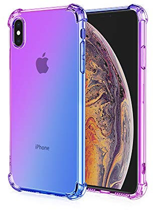 HUANGTAOLI Custodia per iPhone X, Rinforzare la con Angoli Protettiva Silicone Colorato Bumper Cover per iPhone X