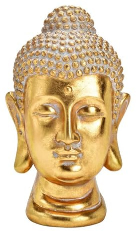 hegehof Großer, Goldener Buddhakopf | Deko-Artikel, Deko-Figur, Statue, Skulptur, H 30 cm