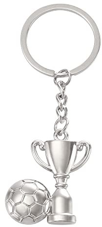 TRIXES Silver Soccer Boot and Trophy Keychain - Accessoire Coupe du Monde de Football - Bijoux de Charme, Porte-clés pour Homme et Femme, Argent, Taille Unique