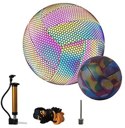 AIYING Leuchtender Fussball Leuchtfussball Leuchtball, Leuchtender Fußball Bright Fussball Reflektierender Fussball Im Dunkeln, Holografisch Fußball Leuchtend Für Erwachsene Und Kinder, Größe 5