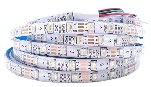 5M DC12V SK6812 RGBWW LED Streifen 60LEDs/m 5050 SMD Flexible LED Licht DC12V IP20 IP65 IP67 Weiß/Schwarz PCB 1 IC fahrer 3 leds (12V 5M SK6812 RGBW, White Pcb Ip65)