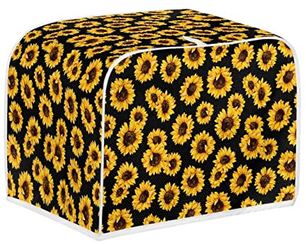 Dolyues Yellow Sunflower Toaster Cover Dustproof Kitchen Broiler Appliance Organizer Bag for Most Standard 2 Slice Toasters, Universal, Flower