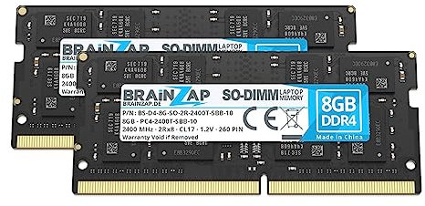BRAINZAP Memoria RAM SO-DIMM PC4-2400T-SBB-10 2Rx8 2400 MHz 1,2 V CL17 PC portatile Unbuffered Non-ECC da 16 GB (2 X 8 GB)