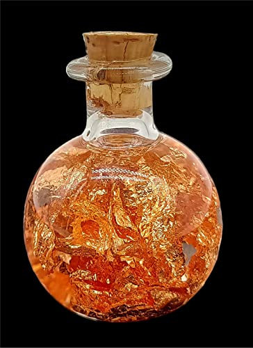 TENET - Bottiglia ampolla in vetro soffiato con laminato metallo da collezione (RAME)