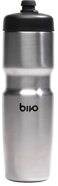 Bivo Trio Isolierte Edelstahl-Fahrradwasserflasche, 600 ml, für Radfahren, passend für die meisten Käfige, spülmaschinenfest, hält Getränke 12+ Stunden kalt, roh