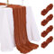 Tischläufer für Hochzeiten, Seihtuch, 89,9 x 305,8 cm, rostfarben, rustikaler Gaze-Tischläufer, Großpackung für Brautparty, Tischdekorationen