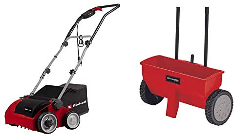 Einhell GE-SA 1433 Arieggiatore elettrico, Rosso Nero & GC-SR 12 Carrello Spargitore, Standard