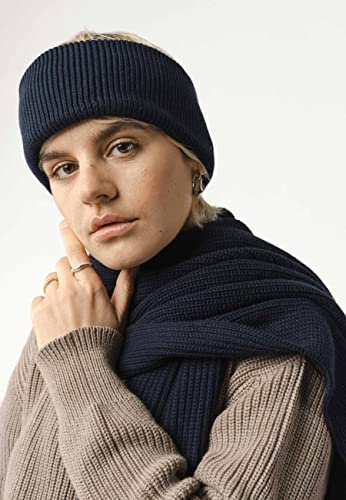 MELA - Stirnband KIRON | Nachhaltig mit Fairtrade Cotton, GOTS & Grüner Knopf Zertifizierung, Farbe:navy, Größe:onesize