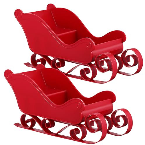Luxshiny Weihnachten Weihnachtsmann Schlitten Dekoration Dekorativer Schlitten Behälter Korb Bonbonniere Schüssel Server Urlaub Winter Tischdekoration Für Regal Schreibtisch Kaminsims