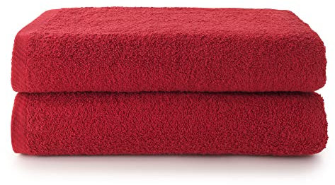 Top Towel - Plus -Lot de 2 Grandes Serviettes de Bain - Grandes Serviettes de Douche - Serviette de Bain de 100 x 150 cm - Grenate