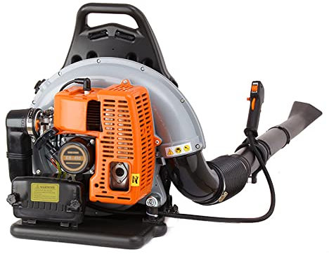 Soffiatore per Foglie a Scoppio a Zaino, 2 Tempi, 2700W 6800rpm Soffiatore a Scoppio 65cc Aspiratore per Foglie 180° Soffiatore Foglie Velocità Regolabile 0,3 m³/sec, Aspirafoglie a Benzina