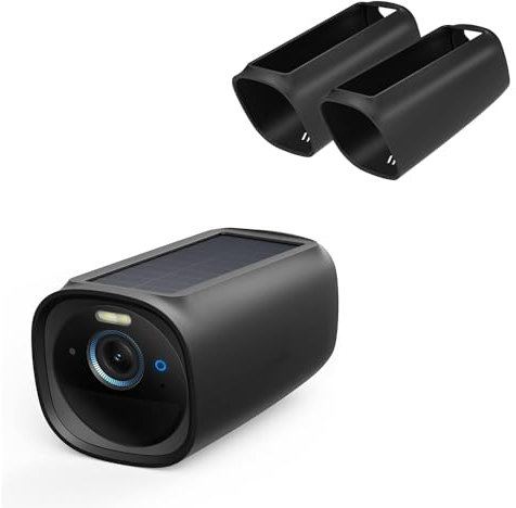 ROKOLOOM 2 Stück Schutzhülle aus Silikon kompatibel mit eufy S330 (eufyCam 3) Security Kamera, wasserdicht und UV-beständig, geeignet für den Innen- und Außenbereich, Schwarz