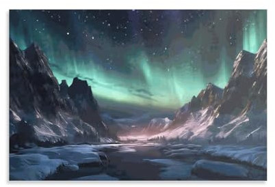 Polarlichter-Poster, Wandkunst, Bild, Gemälde, Poster, Leinwanddruck, Plakate, Kunstwerke, Raumdekoration, Geschenke für Kinder, 60 x 90 cm