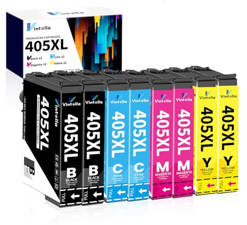 Vintella 405XL Druckerpatronen für Epson 405XL Multipack Kompatibel mit Epson Workforce Pro WF-3820 WF-3825 WF-4820 WF-4825 WF-4830 WF-7830 WF-7835 WF-7840 (2 Schwarz, 2 Cyan, 2 Magenta, 2 Gelb)