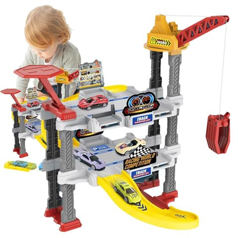 Virtcooy Parking Lot Toys,Safe Creative Car Track Set & Toy Garages - Educational Catapult Track Children's Toys for Children Boys Girls Birthday Christmas New Year Easter