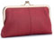 Karoukee Weiches Echtleder Geldbörse für Frauen, Vintage Style Damen Handy Geldbeutel, Elegantes Portemonnaie mit 8 Kartenfächern, Goldener Kuss-Schloss-Verschluss, Weinrot