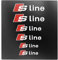 6pcs Caliper Car Sticker Wheel Hub RS Quattro Ceramic Logo for A3 A4 A5 RS6 RS3 RS4 RS5 RS7 Sport A6 Q3 Q5 Q7 S3 S4 S(Sline White)