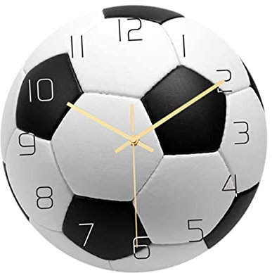 Cabilock Fußball Wanduhr aus Acryl, Leise, Tragbare Wanduhr für Wohnräume