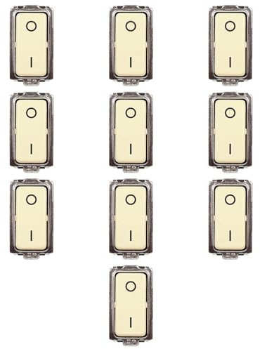 10x Interruttore 0-1 16A bipolare, Modulo bianco, Compatibile Con BTicino Magic, frutti, interruttori, pulsanti, deviatori, dimmer, sensori, PIR, buzzer, Per Placche originali e compatibili