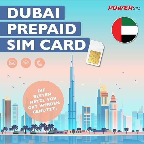 Power Sim Dubai Prepaid SIM-Karte, Vereinigte Arabische Emirate Abu Dhabi (20 GB 30 Tage)