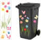 Flower Wheelie Bin Flower Stickers Decorative Dustbin Stickers Decal Decorative Sticker for Bins Fridge and Household
