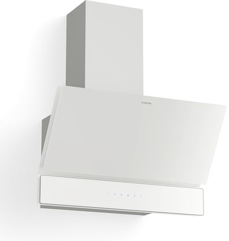 Klarstein Velaire Angled Cooker Hood - 60cm, 820 m³/h Boost, A++ Energy, Touch Control, LED Lighting, Quiet, Dishwasher-Safe Filter, Ducted & Recirculating Extractor Hood, White