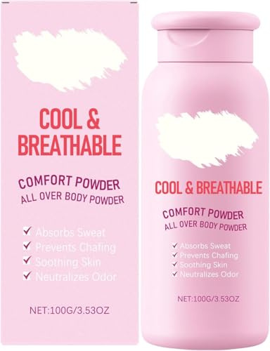 Comfort Powder: Talc Free Anti Chafe Body & Foot Dusting Deodorant to Control Inner Thigh Chafing, Talc-Free Body Powder Against Moisture, Chafing & Odor (1)
