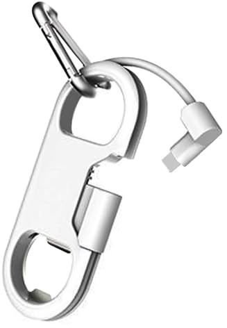 ISTOVO Ladekabel + Schlüsselanhänger + Aluminium-Karabiner, Tragbares, Multifunktionales Schlüsselanhänger-USB-Ladekabel, Kurzes Kabel