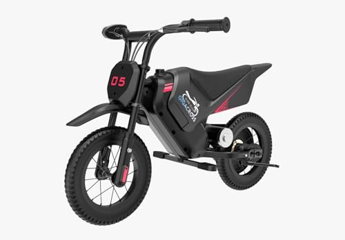 GigaBlue Laufrad Elektro Cross Motorrad Kinder 12 Zoll, Schwarz | 150W Motor, 8/16 km/h, 10 km Reichweite, 3–12 Jahre