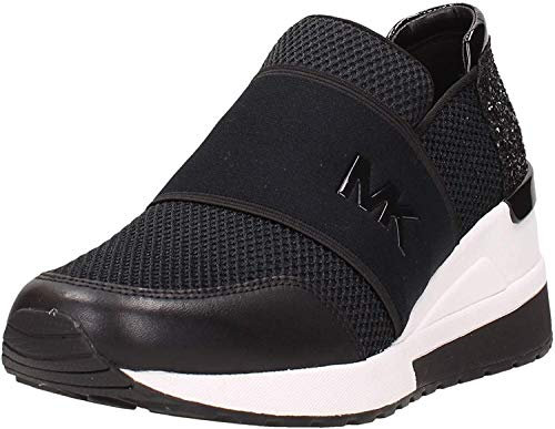 MICHAEL KORS Felix Trainer, Sneaker Mujer, Negro, 43.5 EU