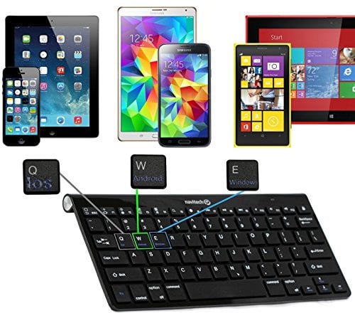 Navitech Black Wireless Bluetooth Multi OS Keyboard Compatible With All Android/Windows & IOS Tablets Including The Fire HD 8 Tablet, 8