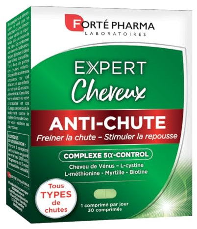 Forté Pharma - Expert Anti-Chute - Tous Types de Chutes | Objectif Force et Densité | Complément Alimentaire Cheveux - 30 comprimés