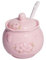 Sucrier rose en céramique avec couvercle et cuillère pour la maison et la cuisine 245 ml sugar-bowls rose