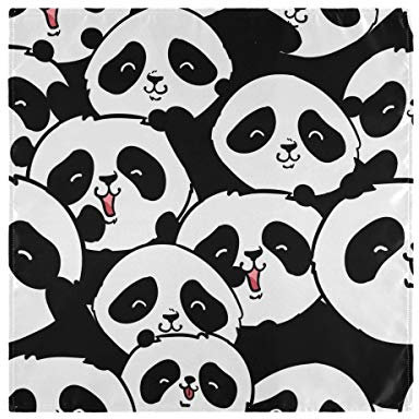 CaTaKu Animal Panda-Servietten, Cocktail-Servietten, niedliche Panda-Servietten, Tischservietten, Abendessen, waschbar, wiederverwendbar, für Party, Zuhause, Küche, Dekoration, 50,8 x 50,8 cm Casual