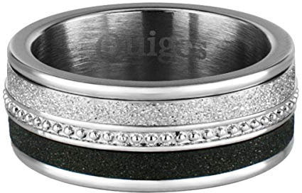 Quiges Stapelring Kombinationsring Basisring mit 3 Füllringe Bandring Edelstahl Set 20mm (63)