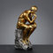 25,4 cm Kunstharz The Thinker Statue Thinking Man Skulpturen Sammelfigur Heimdekoration Wohnzimmer Dekoration (Gold)