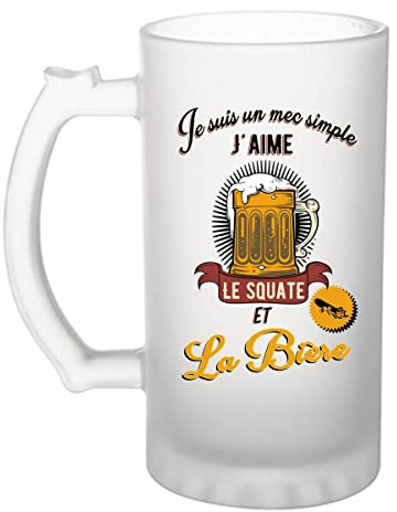 Planetee Chope de bière Squate et Bière | Verre à bière pinte Cadeau humour alcool et sport pour Squateboardeur