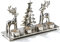 Kobolo Kerzenhalter Teelichthalter -Weihnachtsbaum+Rentiere- Metall - Silber - 33x10x17 cm