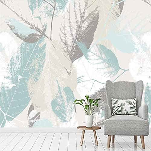 SHINERING Papier Peint Photo Personnalisé Feuilles Peintes À La Main Modernes Peintures Murales D'art Abstrait Salon Tv Canapé Chambre Décor À La Maison Papel De Parede 3D 150cm(L)×105cm(H)