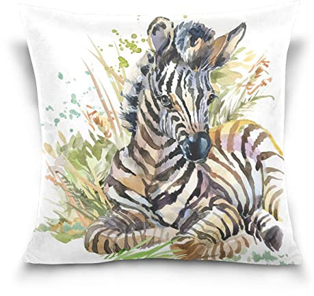 YOUJUNER Kissenbezug 50x50 cm, Vintage Zebra-Druck Dekorative Kissenbezug Kissenhülle Wurfkissenbezug für Couch Sofa Hause Bett