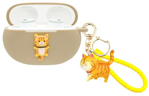 Wonhibo Cute Case for Beats Studio Buds Headphone,Silicone Protector Cover Compatible with Beats Studio Earbuds (Cat)