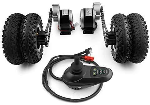 L-faster 24V Dual 250W Motor Chain Drive Electric Conversion Kit With Joystick Controller For Dolly Lightweight Wheelchair Bike (Max 6kph)