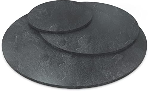 AUPROTEC Tischplatte 19mm rund Ø 1400 mm Schiefer Holzplatte melaminharzbeschichtet Spanplatte mit Umleimer ABS Kante Auswahl: 140 cm