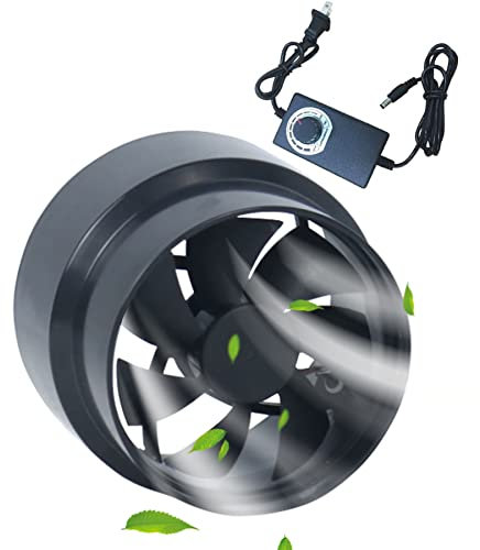 65 CFM Ventilation Extractor Inline Duct Vent Blower 4 Silent Inline Duct Fan with Variable Speed Controller 4W Exhaust Fan for Basements, Bathrooms, Kitchens