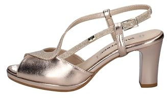 Valleverde 28343 Rosa Cipria Sandali Eleganti con Tacco Alto per Donna in Tessuto brillantinato (Taglia 37)