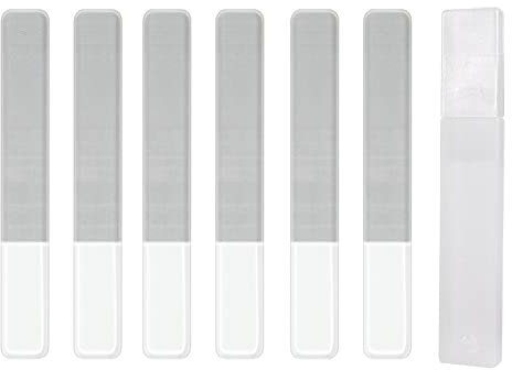 6 Pack Nano Glass Nail File Buffer Polisher Professional Nail Shiner with Storage Case for Manicure Pedicure