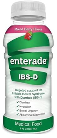enterade IBS-D Beverage, Mixed Berry (12 Bottles) - for IBS Relief of Symptoms from Irritable Bowel Syndrome with Diarrhea (IBS-D) - 8 oz per Bottle