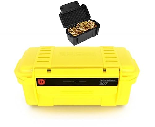 ACEXIER Taktische Kugelaufbewahrungsbox Feld Stoßfeste Munitionsbox Outdoor-Jagd Versiegelter Behälter mit Polsterpolster für die Jagd (Yellow)