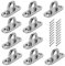 JOIKIT 10 PCS M5 Pad Eye Plate, 304 Stainless Steel Oblong Staple Hook Loop, Marine Hardware Staple Ring Hook with 20 Screws