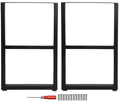 Otufan 2 Pièces Pieds De Table en Métal, 17,7x28x3,1 Noir Vernis De Cuisson Haute Température Pieds De Table De Style Industriel Pieds De Table Basse pour Bricolage Table Basse Bureau